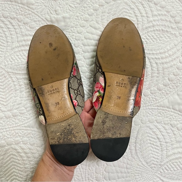 GUCCI Princetown Horsebit Mule Loafer Flat Bloom Pink GG Monogram Size 38 - Picture 9 of 11